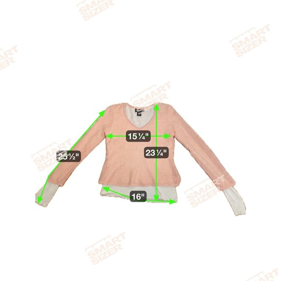 MAGASCHONI Cashmere Silk Layered Sweater Blush V-Neck Quiet Luxe Minimalist PM - Picture 6 of 9